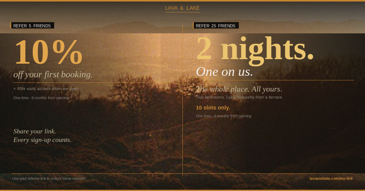 Lava & Lake referral programme